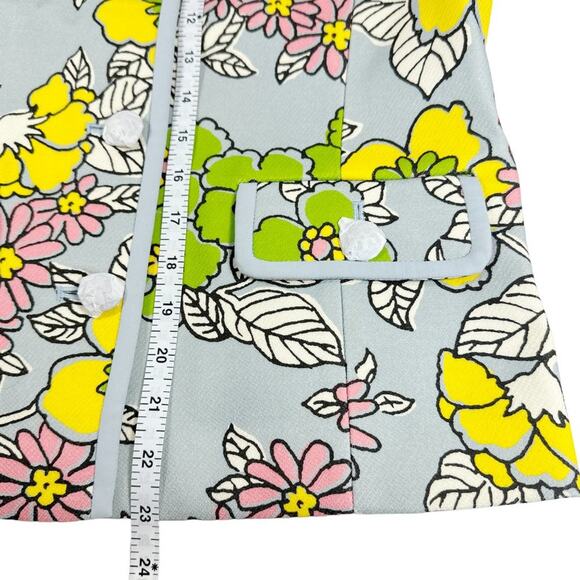 TORY BURCH Wallpaper Floral Twill Crepe Jacket in Blue Wallpaper Floral 2 - Picture 13 of 14